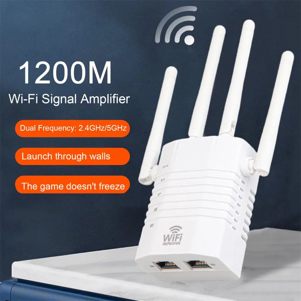 1200Mbps Long Range Wireless WiFi Repeater WiFi Extender 5G  Dual Wi Fi Router Signa Network Booster Amplifier Repiter