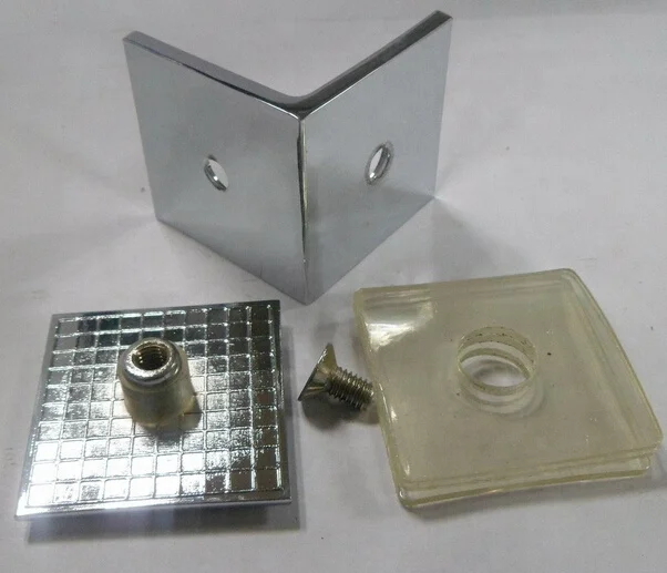 Brush gold solid  brass 90 degree wall to glass shower bracket C003BR 45mm  glass clamp with straight edge