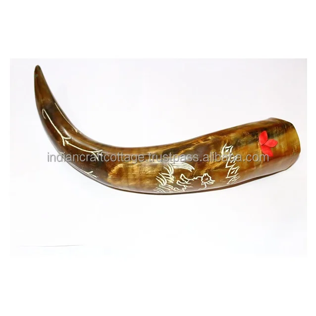 Drinking horn buffalo with high quality finishing and burn latest design from india