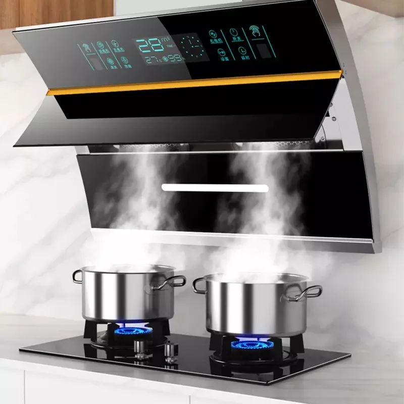 
Big suction power OEM design 60/90cm Customize logo tempered glass charcoal filter easy clean range hood parts kitchen Chimney 