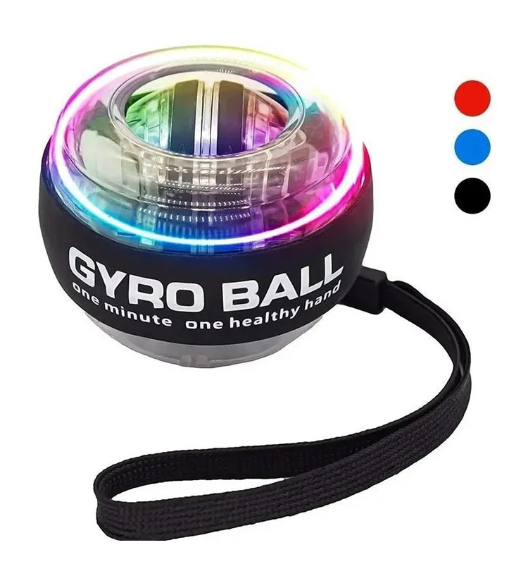 Hand Strength Exercise Ball Metal Gyro Ball Wrist Exerciser with LED Light