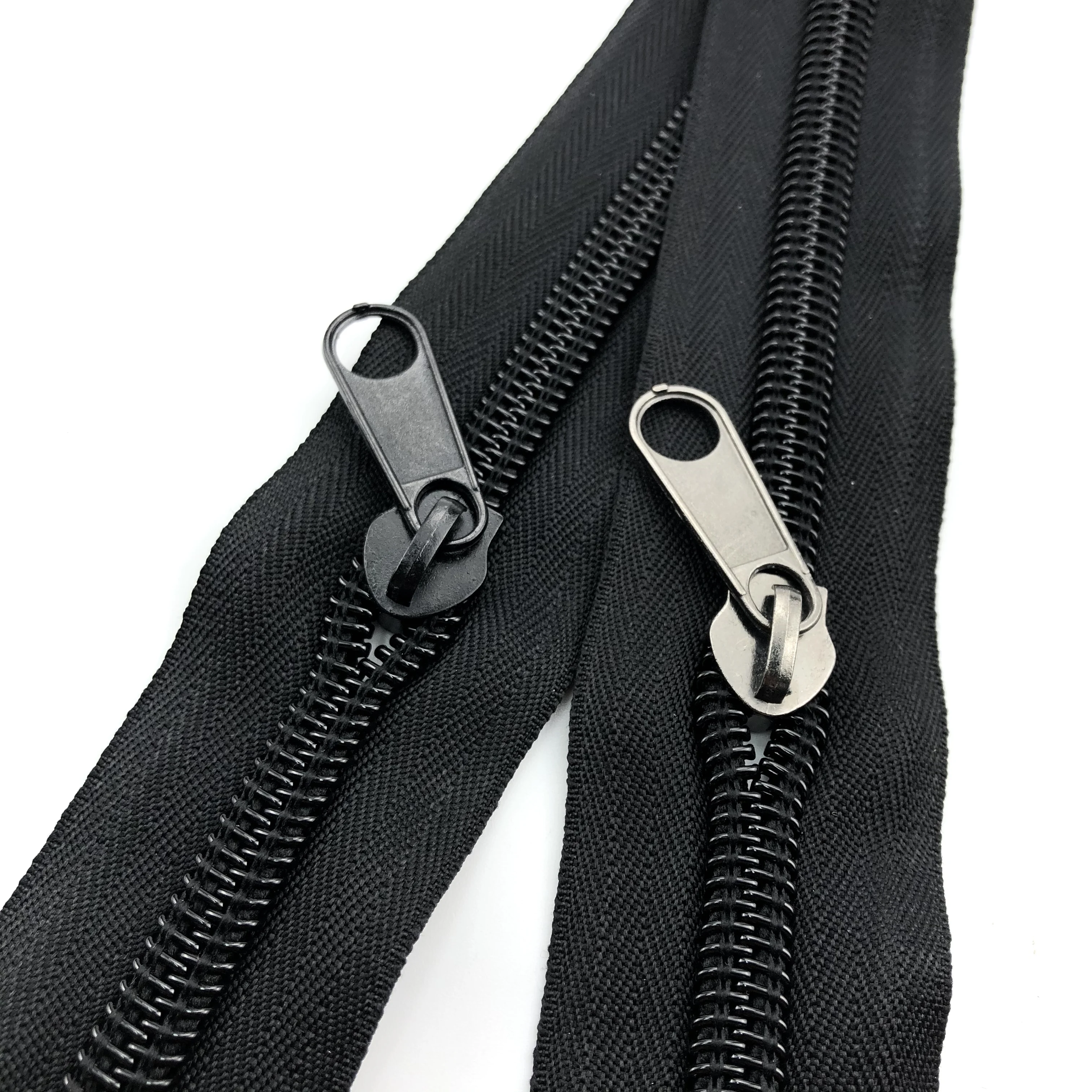 Factory high quality 10# code zipper black nylon long zipper for tent for bags