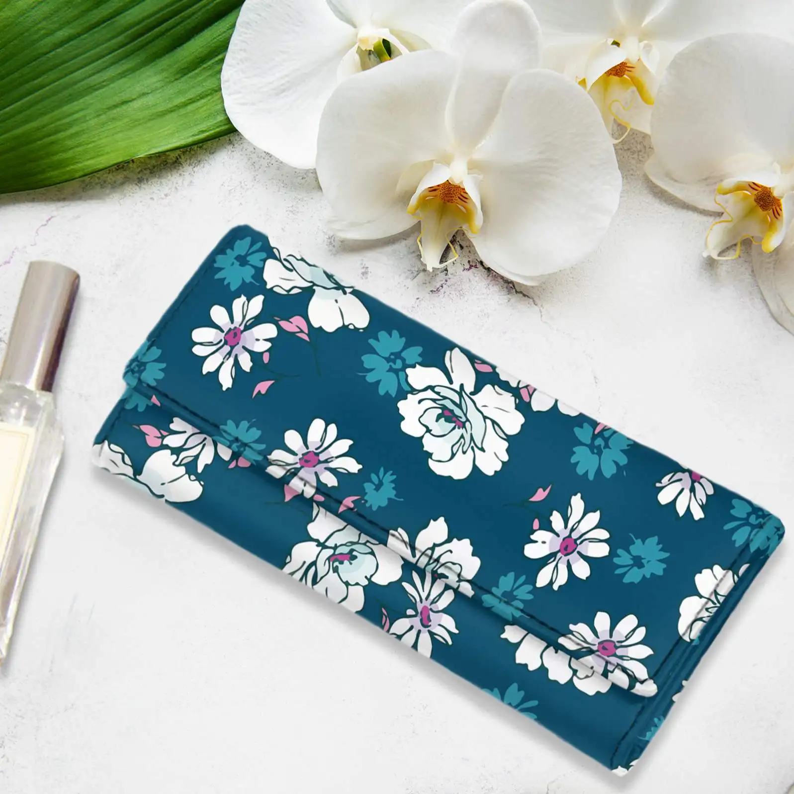 
Laides Floral Print Wallet Pink Rose Flower Deisgn Printing Purse Long PU Leather Large China Factory Dropshipping Products 2021 
