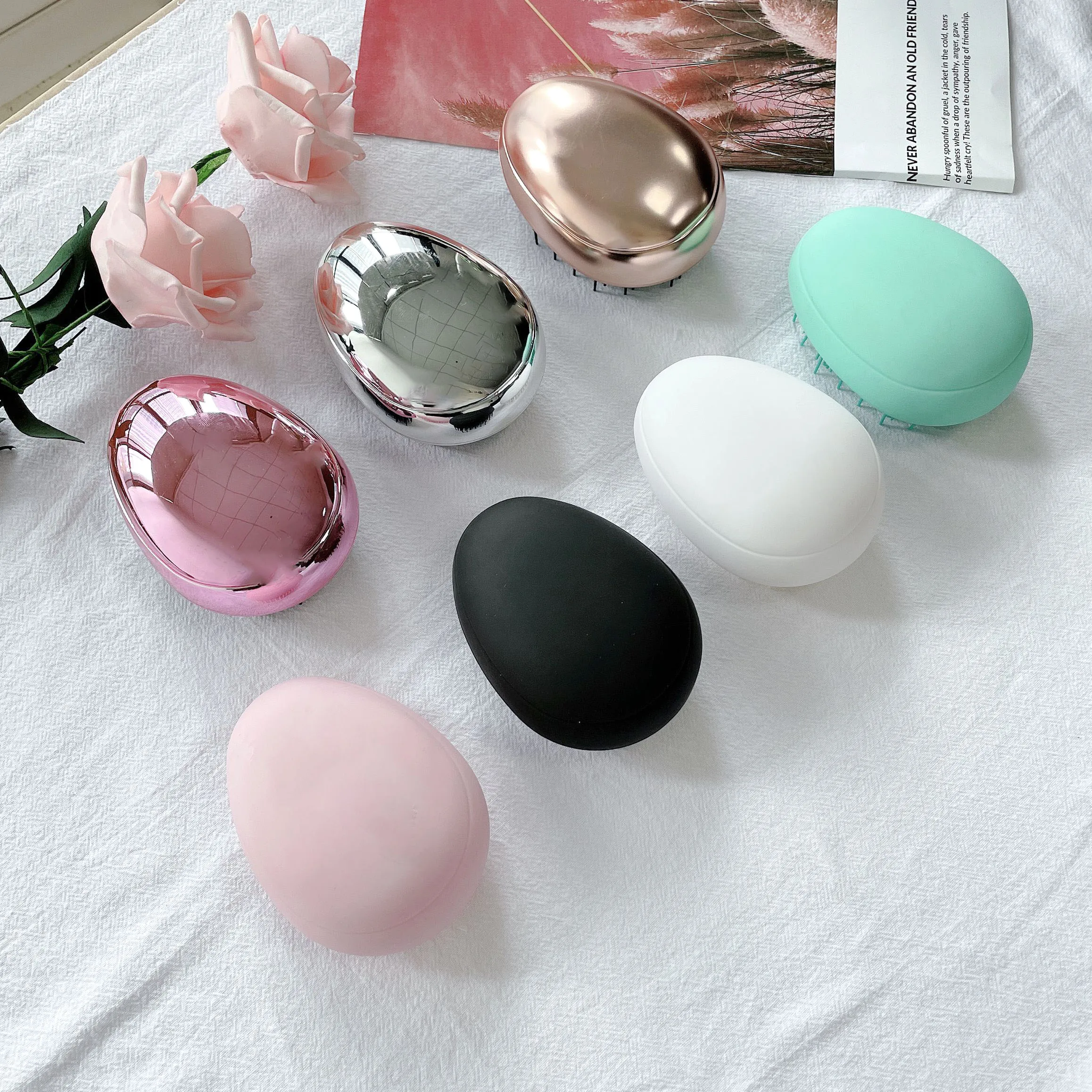 Mini Pocket Diamond Comb Anti-static Scalp Massage  Hair Brush  Detangle Shower Massage Hairbrush Comb