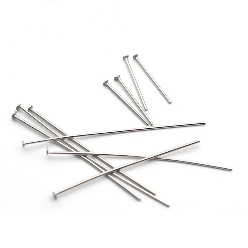 500pcs/ Bag Wholesale Multi Sizes Silver Gold Plated 316L Stainless Steel Flat Head Pins T Head Pins DIY Jewelry Making