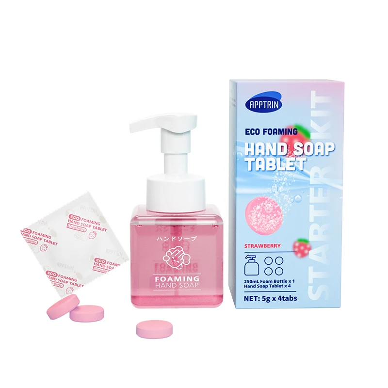 Biodegradable formula antibacterial and environmentally friendly hand sanitizer soap tablets containing pure essential oils
