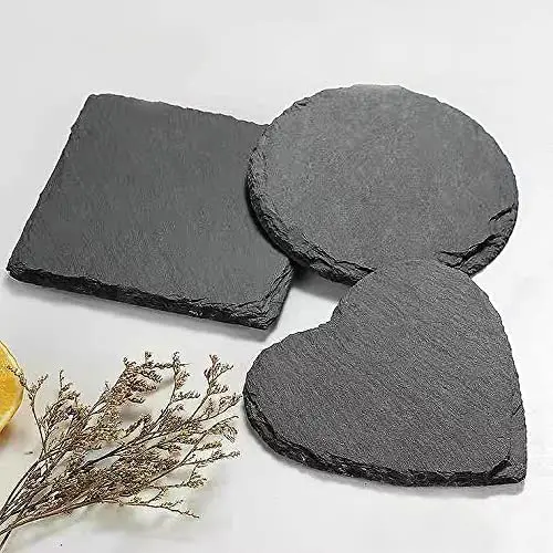 Personalized Memorial Heart Shape Slate Stone Plaque Frame Paw Grave Marker for Pet Cat Dog