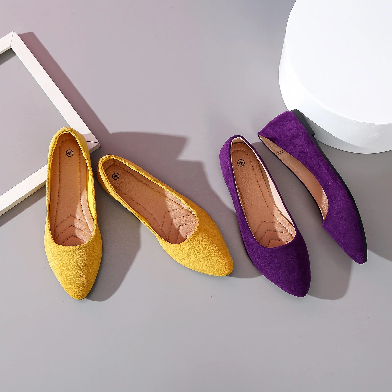 Custom Summer New Arrival Pu Leather Solid Color Pointed Dress Flat Shoes Women Flat Sandals