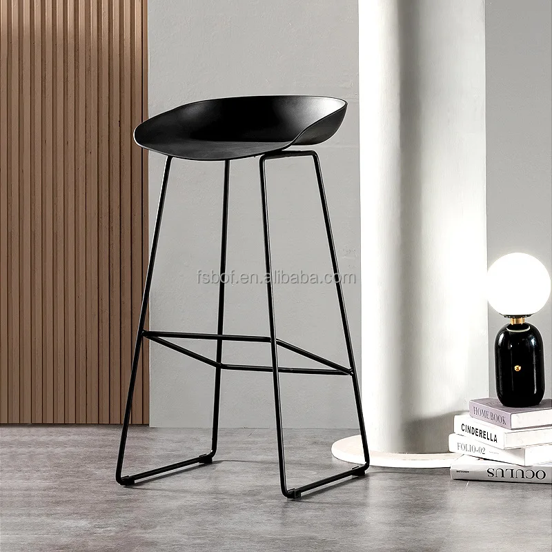 commercial furniture modern leisure plastic bar chair model luxury coffee shop orange bar stool high chair