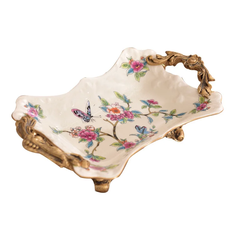 Modern light luxury creative home practical ceramic crafts fruit plate Hotel KTV Club European American fruit plate