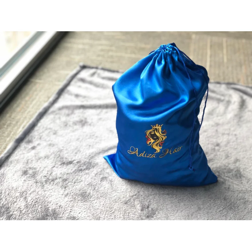 Low MOQ LOGO Custom Factory Wholesale Satin Silk Wig Bag