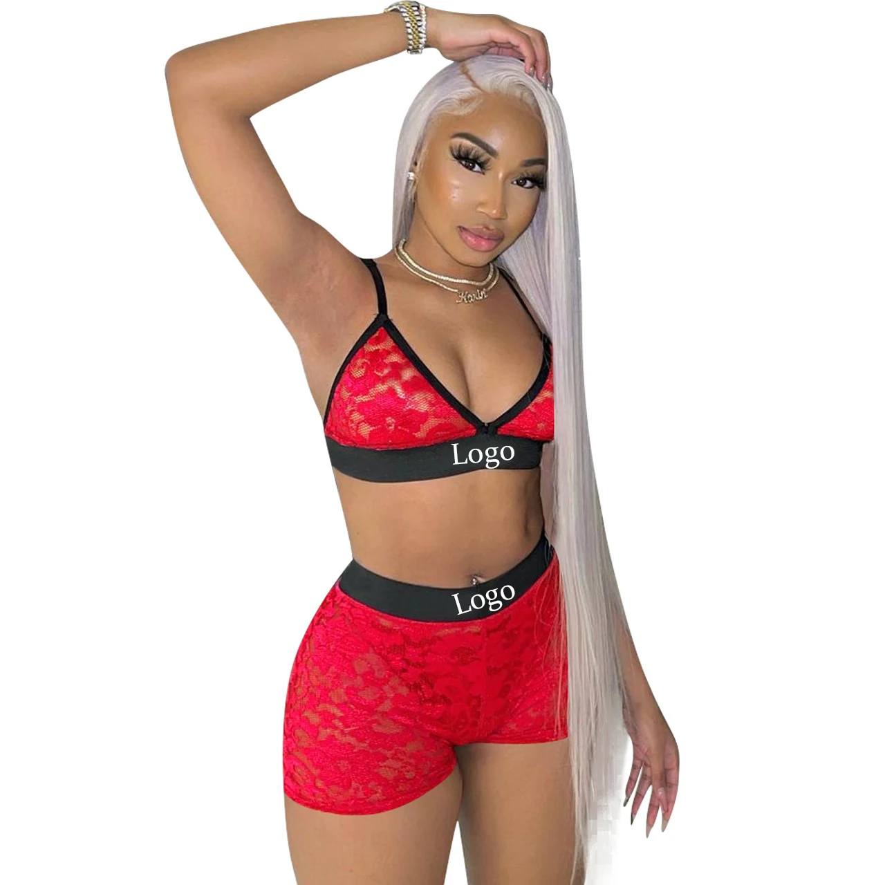 Hot Sale Women Sleepwear 2 Pieces Set Women Ribbed Crop Matching Sets Outfits Two Pieces Women Shorts set