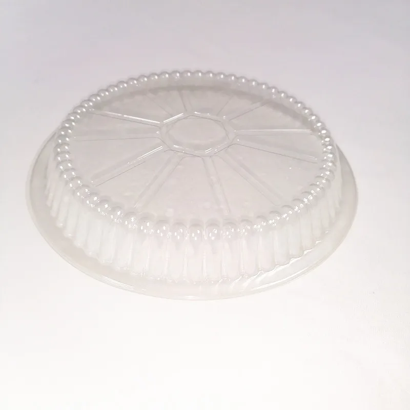 Круглая форма 215*43 мм 8 inched microwavable ресторанное использование одноразовая алюминиевая фольга контейнер для еды используется пластиковая крышка