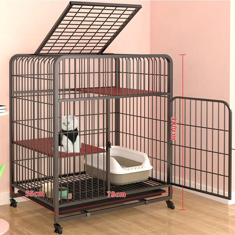 78*54*107cm metal cat cage villa household indoor nest large space with toilet 3 layer cat cage