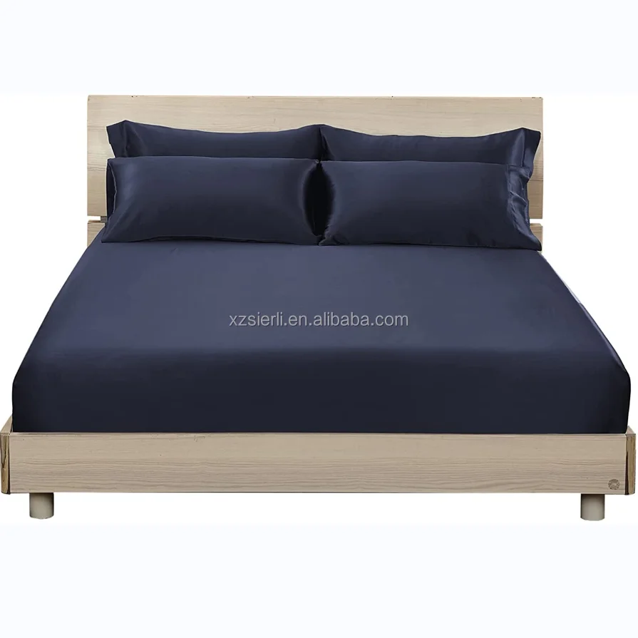 4 Pcs 100% Mulberry Silk Duvet Bed Set Bed Comforter Set Silk Satin Bedding Set