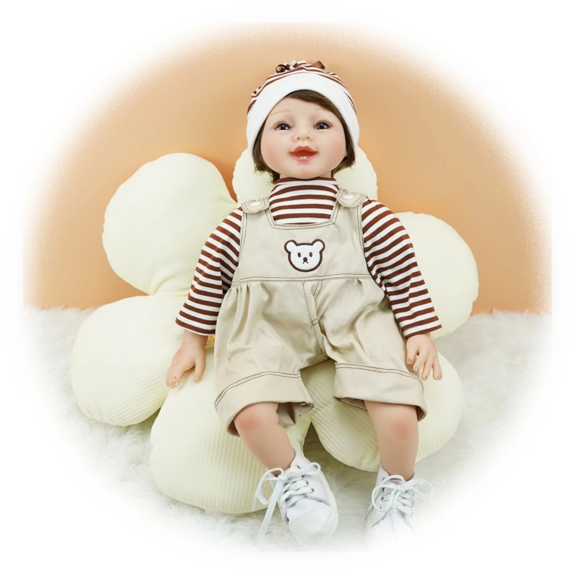 Fragrance Free Safety Material Vinyl Reborn Baby Dolls 22 Inch Soft Silicone Kids Doll for Kids and Collectors