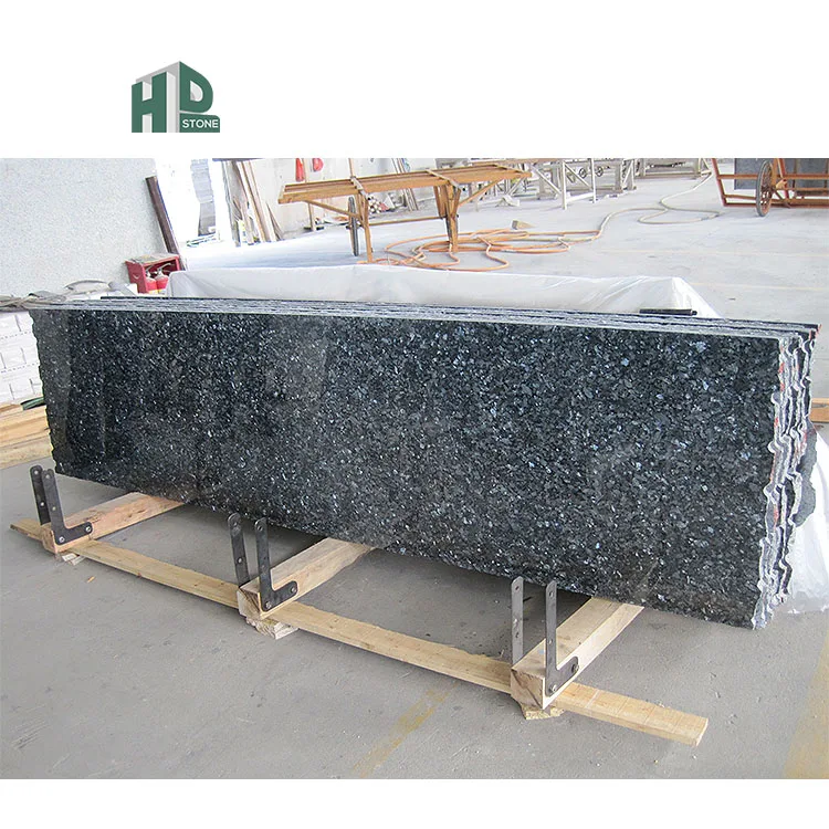 Polishing Blue Pearl Granite Stone Slabs for countertop kitchen