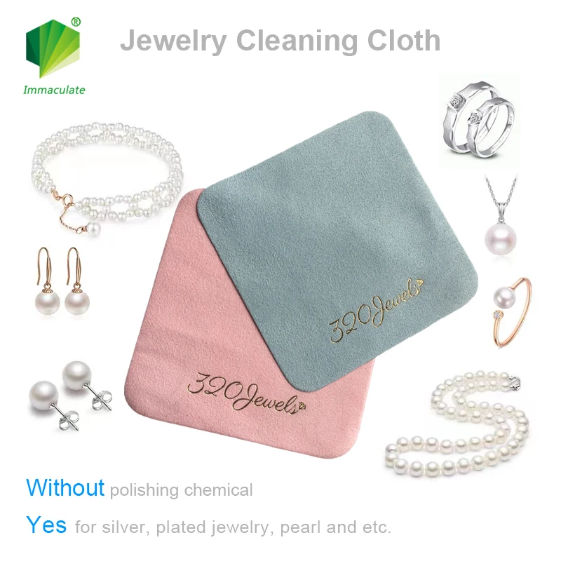 Manufacturer Wholesale microfiber custom logo suede jewelry cloth jewelry cleaner cloth jewelry polishing clothes