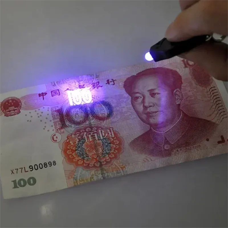 Pocket Mini UV 395nm UV Keychain Light Promotion Gift 365nm LED Torch Built-in Button Cell UV Light for Money Detector