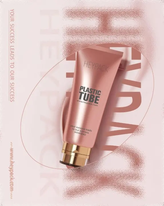 100ml 120ml 150ml plastic LDPE pearly pink facial wash body lotion cosmetic tube acrylic flip cap package