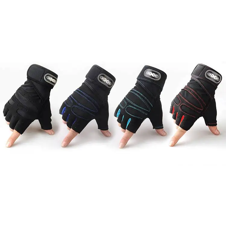 
Custom Logo Suede Exercise Cycling Gel Gym Gloves With Wrist Support 