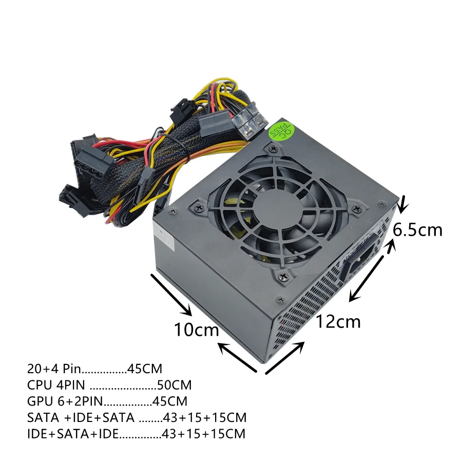 Блок питания SFX ATX 300 Вт/450 Вт/500 Вт/600 Вт блок 80 plus компьютерный для корпуса atx