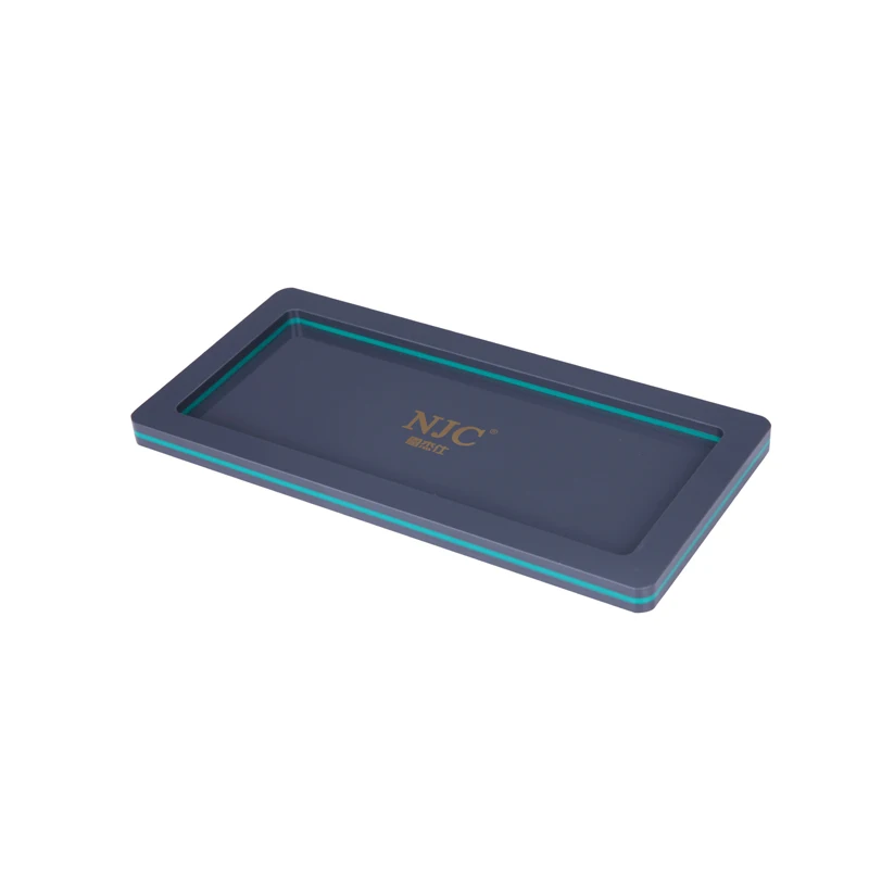 
acrylic rectangle dark blue with trimtowel service tray holder for 5 star hotel guest room 