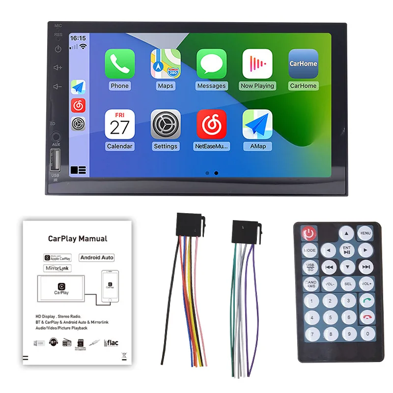 YOSOVLAMP 7-inch Carplay and AUTO car MP5 mobile connectivity player car MP4 radio card insertion machine with Bluetooth