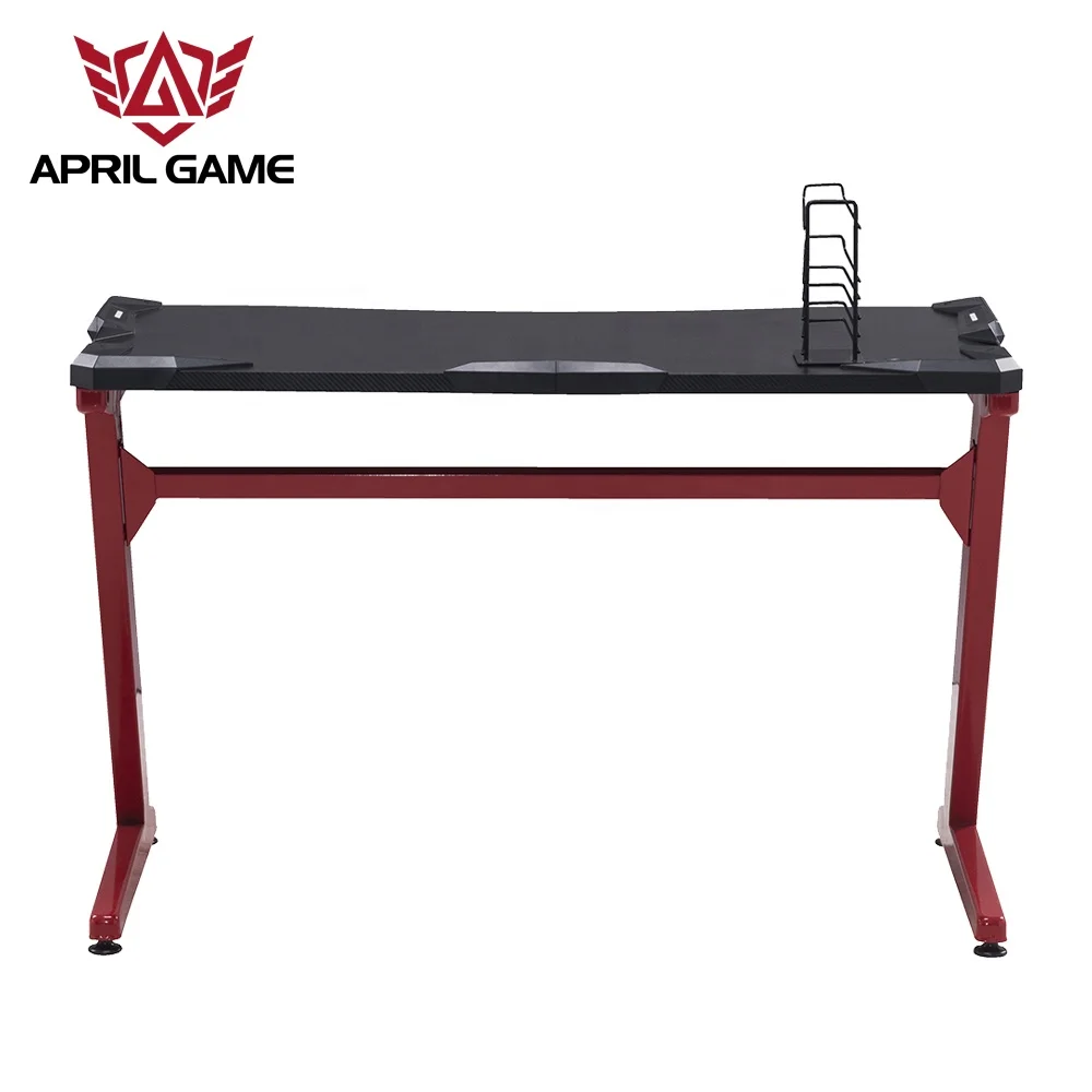 April Game Y-GD27 MDF Steel Home Office Laptop Desk Computer Gaming Desk Red with ABS Protector