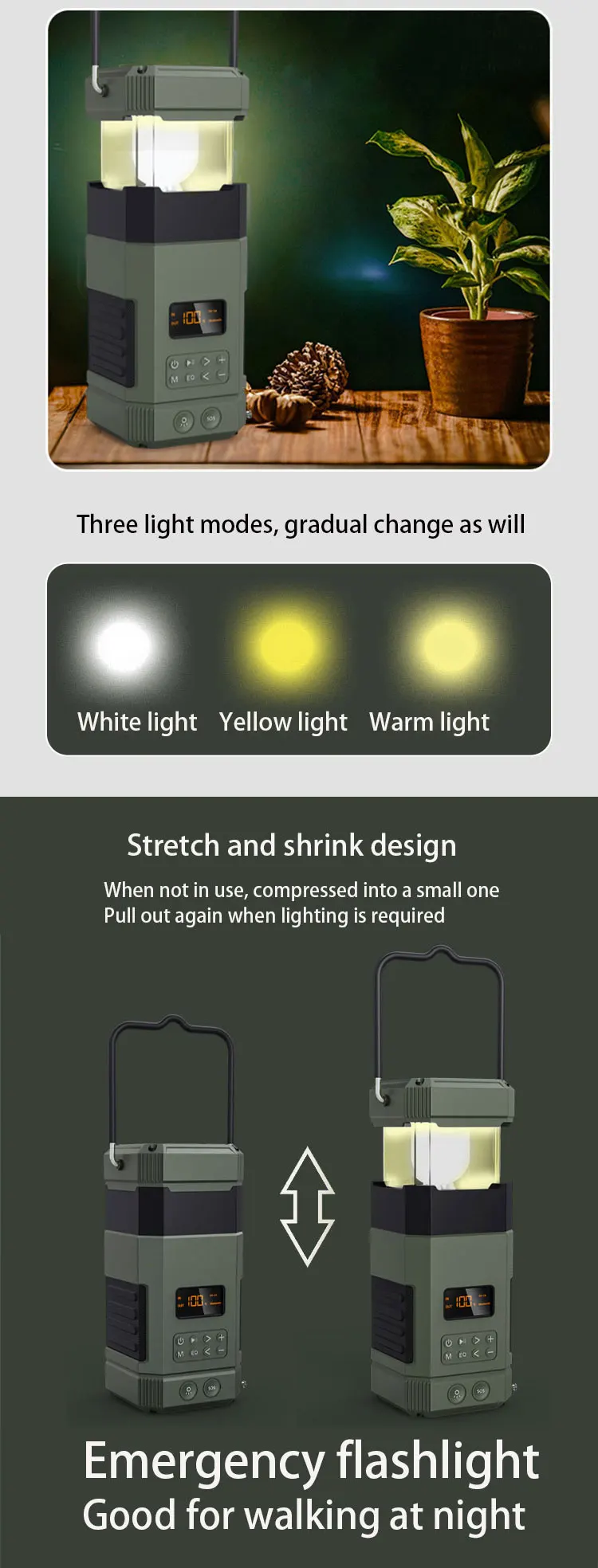  6-in-1 Multi Global am fm Radio Solar Speakers emergency product camping light Petromax Outdoor Lantern Wall Lights