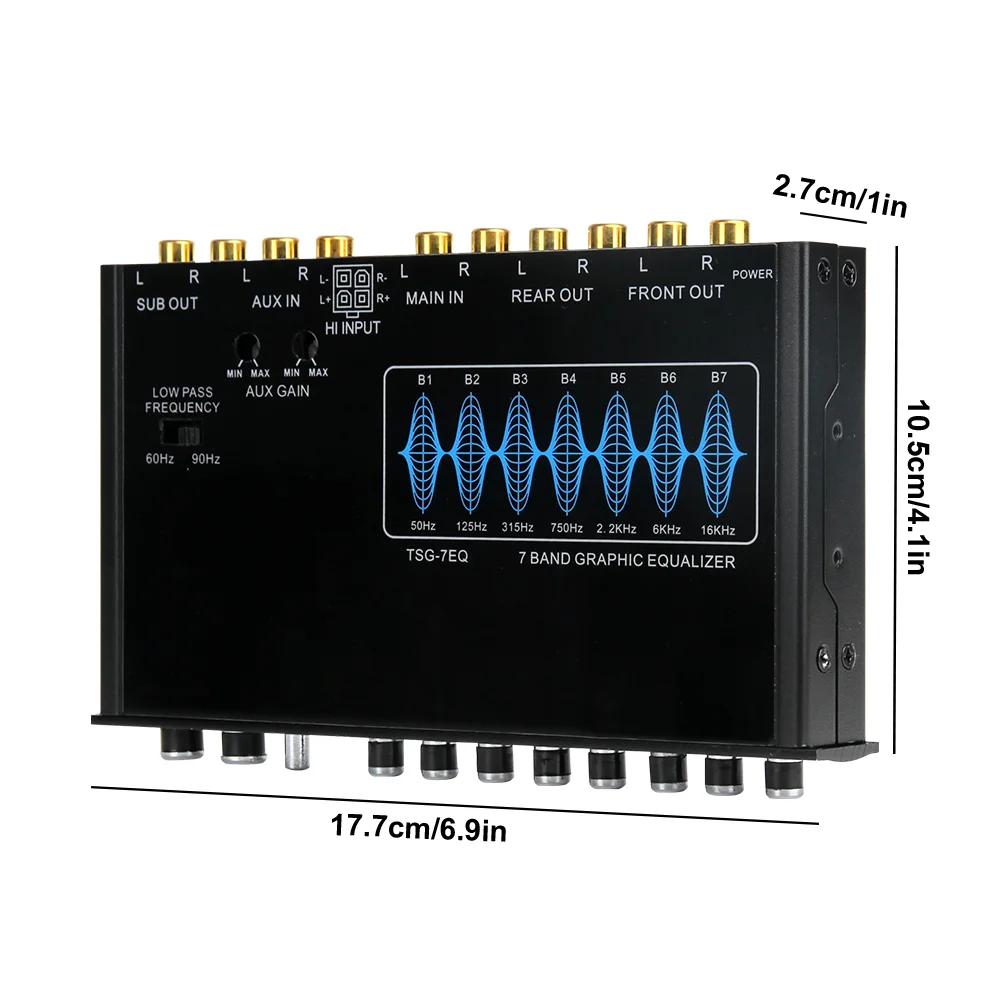 New arrival 7-band Stereo Crossover Car Equalizer For Car Amplifier Adjustable Frequency