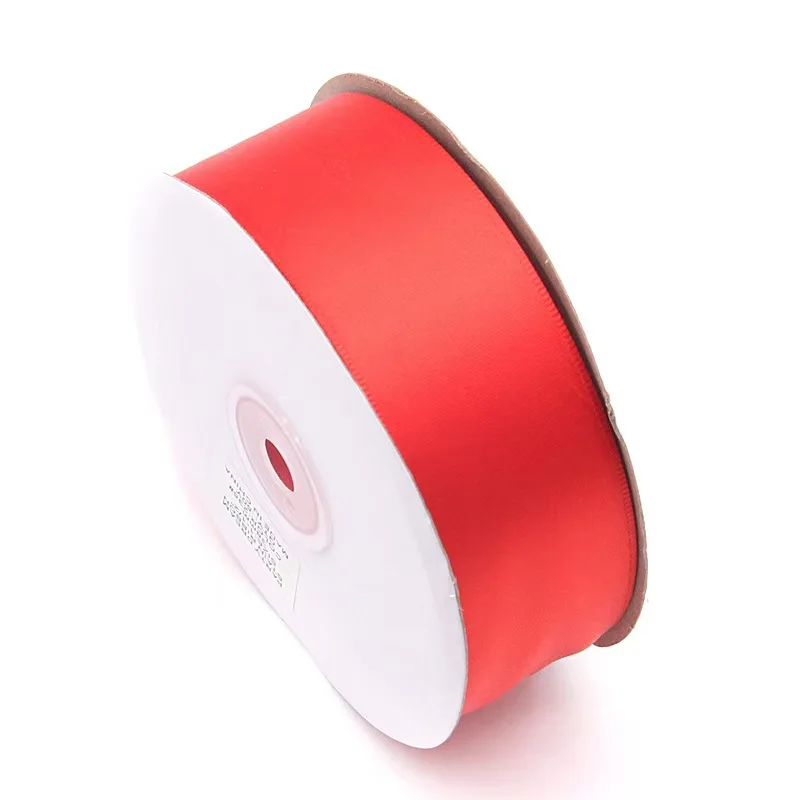 Custom Satin Ribbon Single Face Double Polyester Silk Solid Color 4cm Wide