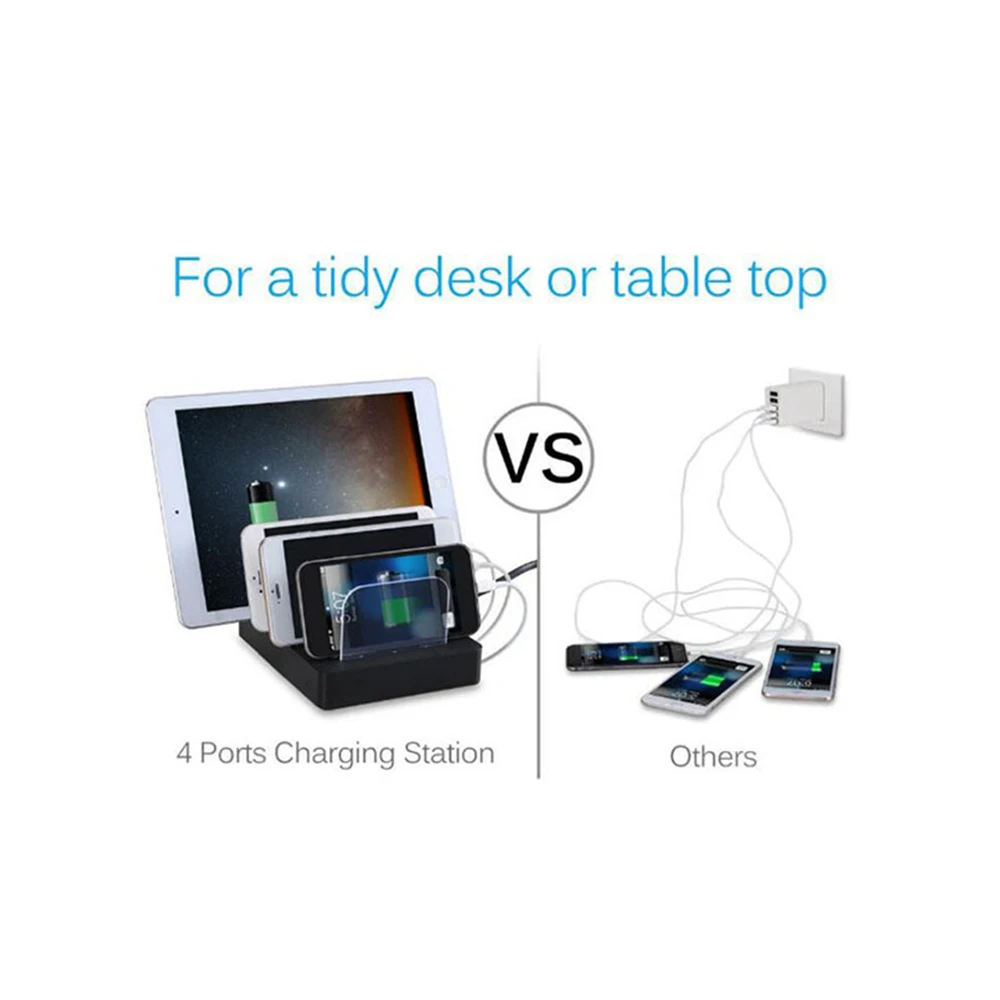 Iphone Charging Station for Multiple Devices 4 USB Ports