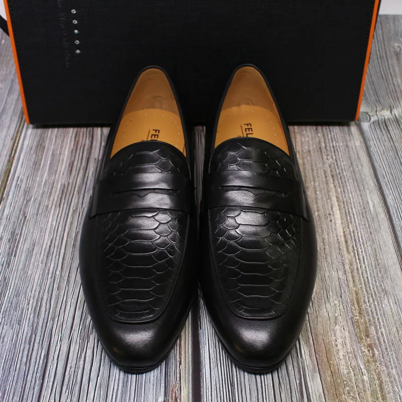 Formal italian men dress adult shoes genuine leather loafer flats wholesale