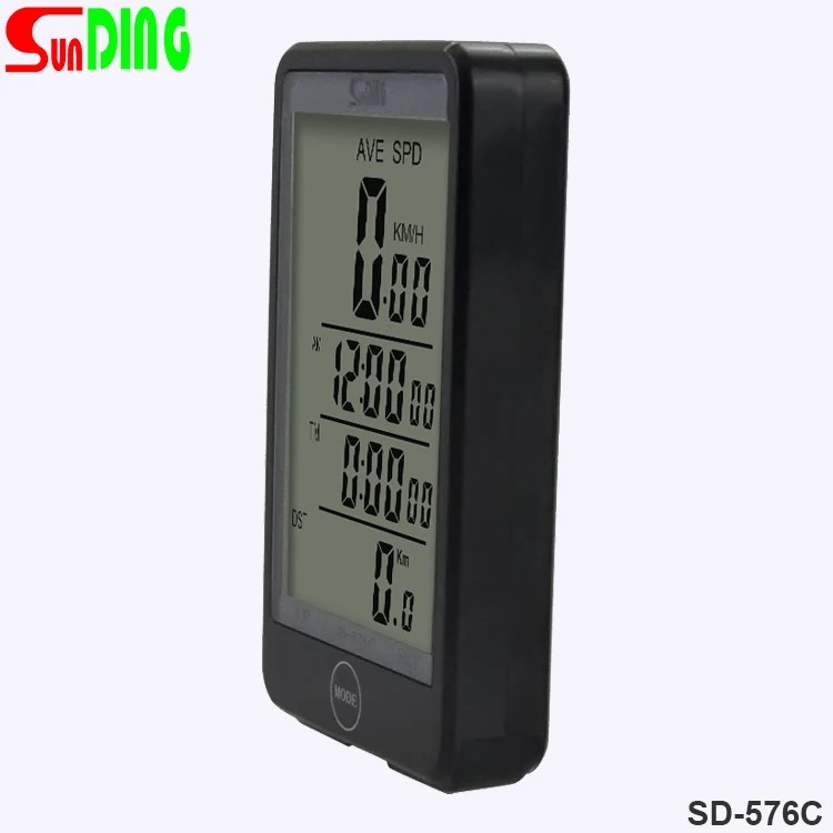wholesale dropshipping SUNDING SD-576A Water Resistant Bicycle Speedometer Wired ComputerOdometer with LCD Backlight