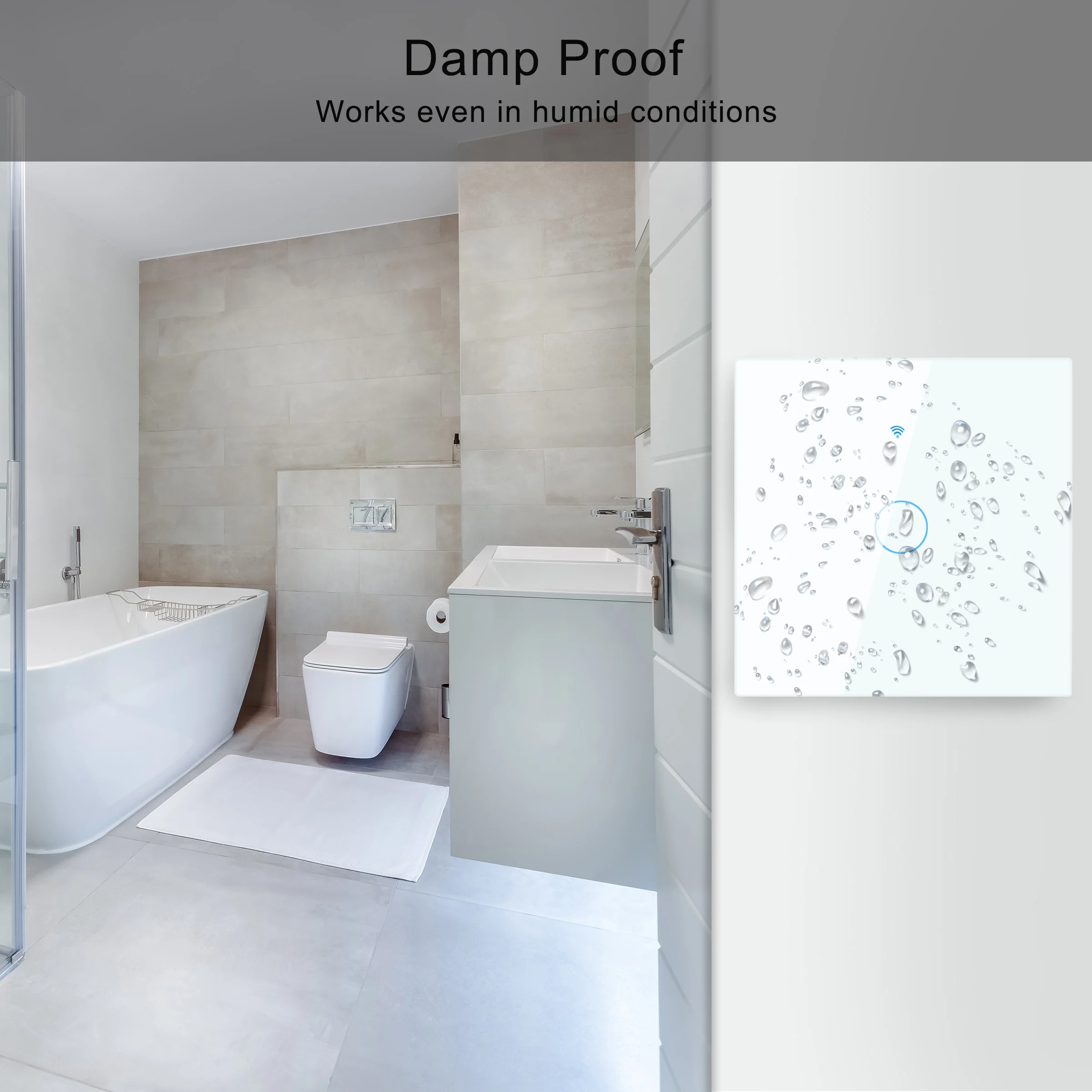 Factory Price Smart Switch With Voice Control Glass Panel Tuya App EU  Wifi Touch Light Wall Switch