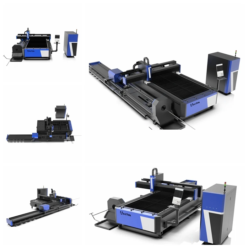 fiber laser cutting machine for steel sheet tube pipe rotary axis 1530 3015 220mm 3meter 6 meter tube H beam 2KW 3KW 6KW 4KW