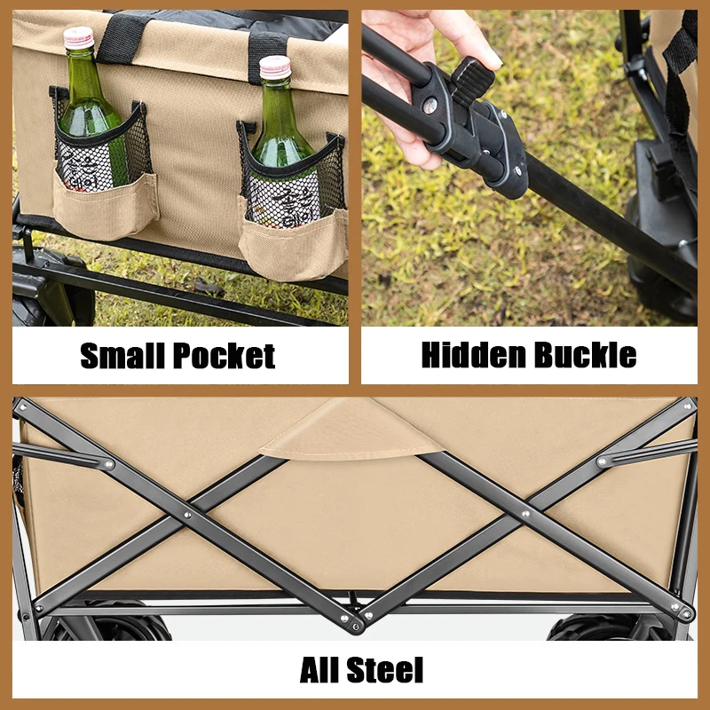Outdoor Wagon Stroller for Children Picnic Beach Camping wagon Cart Portable Collapsible garden Wagon Adjustable Trolley