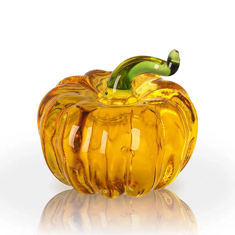 Nice Polished Crystal Pumpkin Pineapple Strawberry Persimmon Fruit Halloween Festival Party Decor Tabletop Ornament