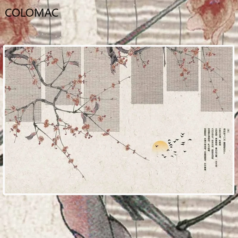 Peel And Stick Wallpaper For Walls Chinese Style Plum Blossom Elegant Ink Landscape Art Home Decoration Bedroom Painting Murals