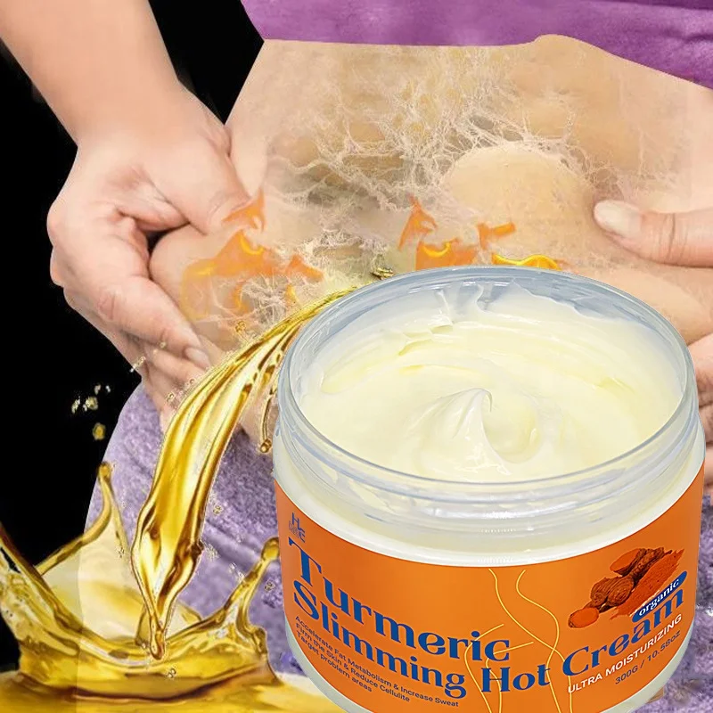 Hot Sales 300g Private Label Organic Body Care Weight Loss Cream Fat Burning Massage Gel Turmeric Slimming Hot Cream
