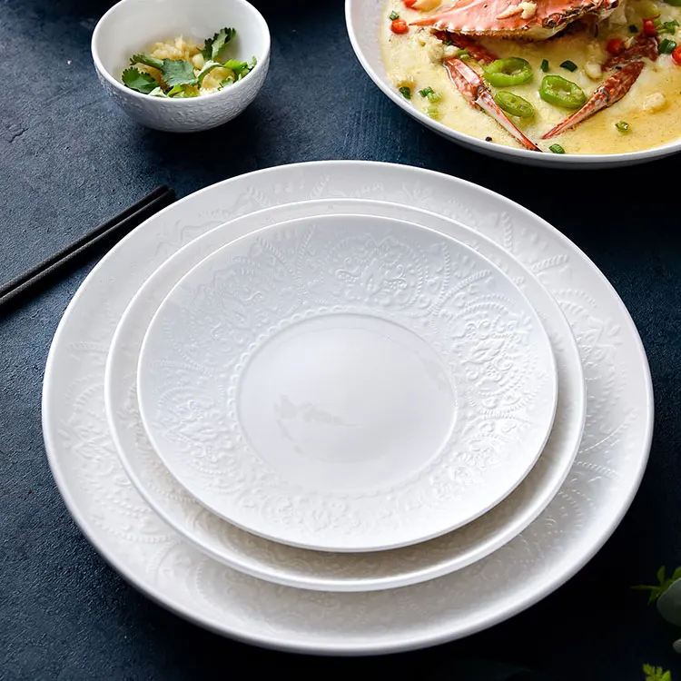 Chaozhou China Bulk Porcelain Plate Manufacturer Custom Cheap Ceramic Plates Supplier Wholesale restaurant Tableware Set