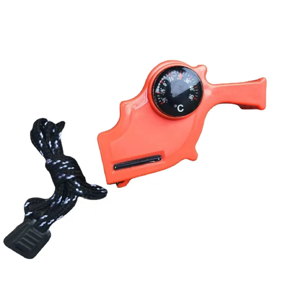 Multifunction Whistle Outdoor Compass Thermometer Flintstones Marine Underwater Storm Survival Whistles