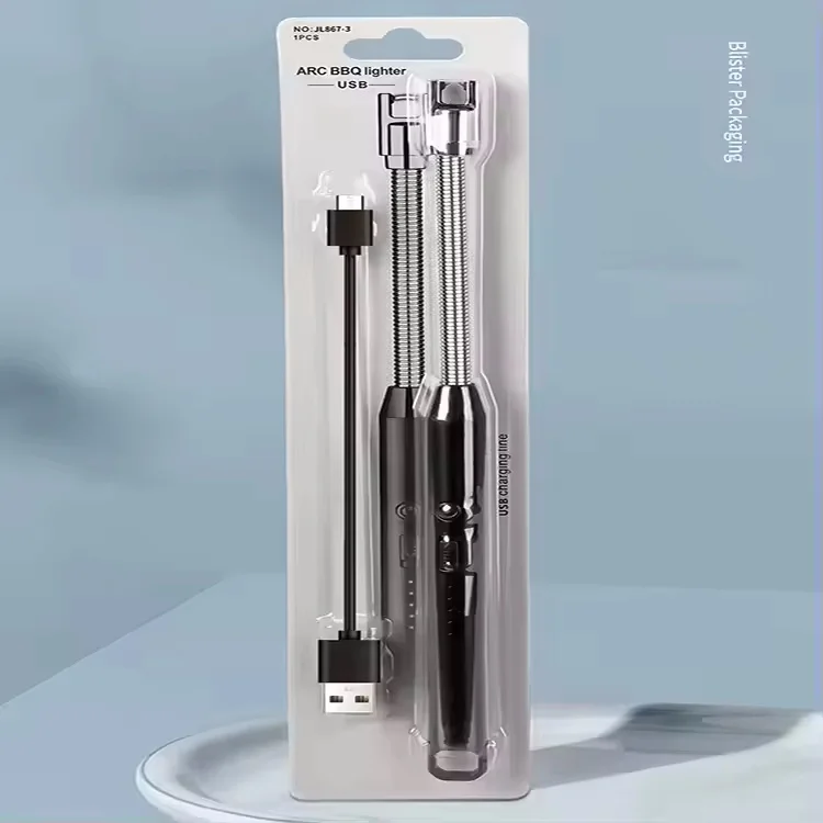 Cheapest Wholesale Custom Long Candle Kitchen USB Arc BBQ Lighter Windproof 360 Degree Free Rotation BBQ Lighter