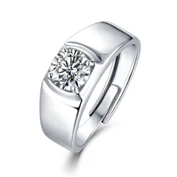 Hot selling modern design ring 1 carat diamond ring D color sterling silver personalized fashion wedding ring