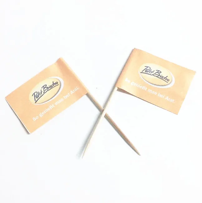 Деревянные зубочистки с принтом логотипа