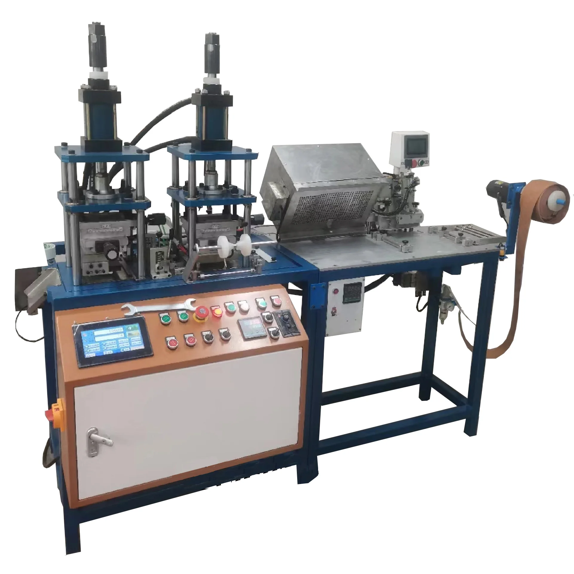 Auto Screen Printing Embossing Die Cutting Machine ink print cut knurling indentation trim shear PU leather wood cloth badge PVC