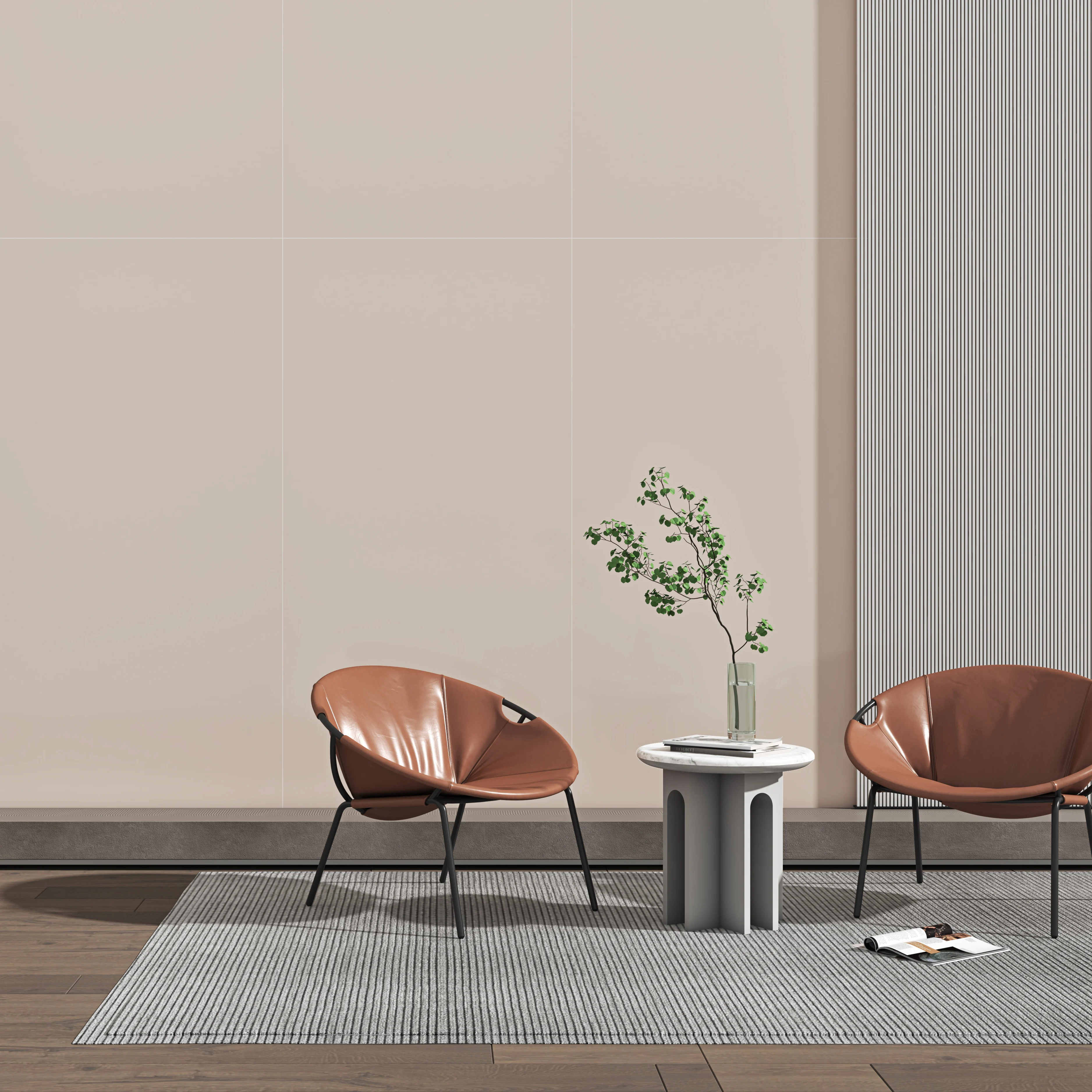 Foshan Factory Beige Marble Look Single-Sided Polished Glazed Floor Tiles 1200x2400x8.5 Luster for Living Room Dining Hall