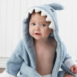 Flannel Kids Animal Drop Seat Modal Hooded Bathroom Towel Robe Carton Pajamas Bathrobe With Belt