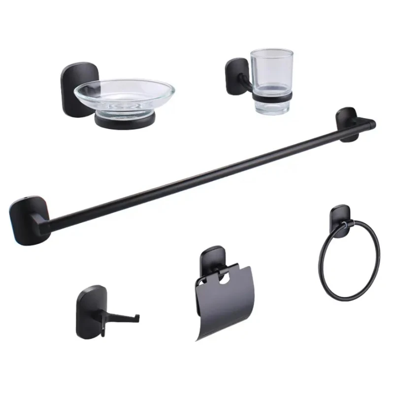 Chinese products zinc alloy black bathroom accessories set  Wall Mount shower room accessories